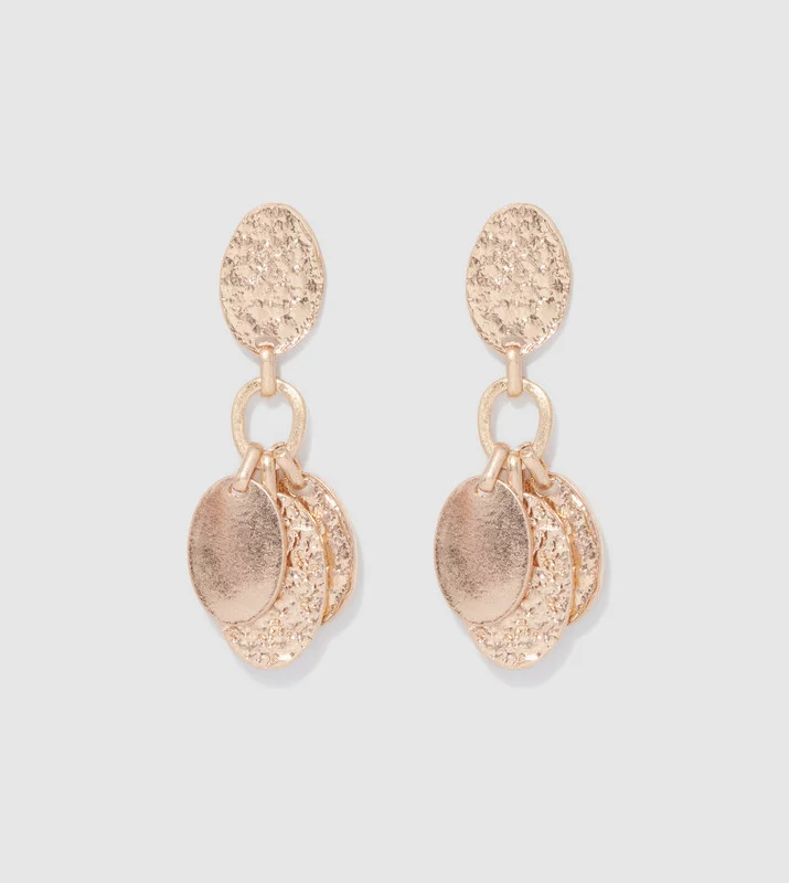 DARIELLE Signature Gold-Tone Disc Drop Earrings